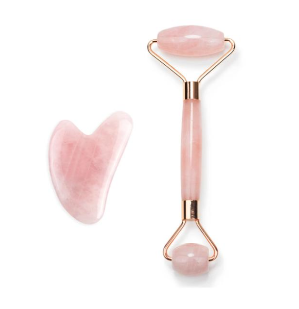 Rose Quartz Roller & Gua Sha Set